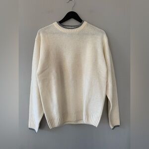 Baleno Pure New Wool Cream Crewneck Sweater (Size M)